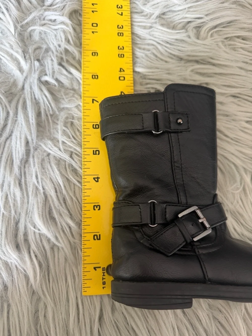 Falls Creek Black Girl Zip Boots with Buckle